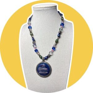 Chico’s Blue and Silver Beaded Necklace
